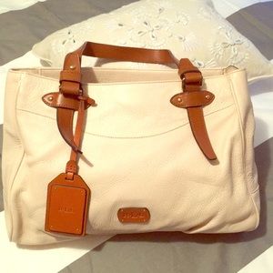 Ralph Lauren cream pebbled leather purse